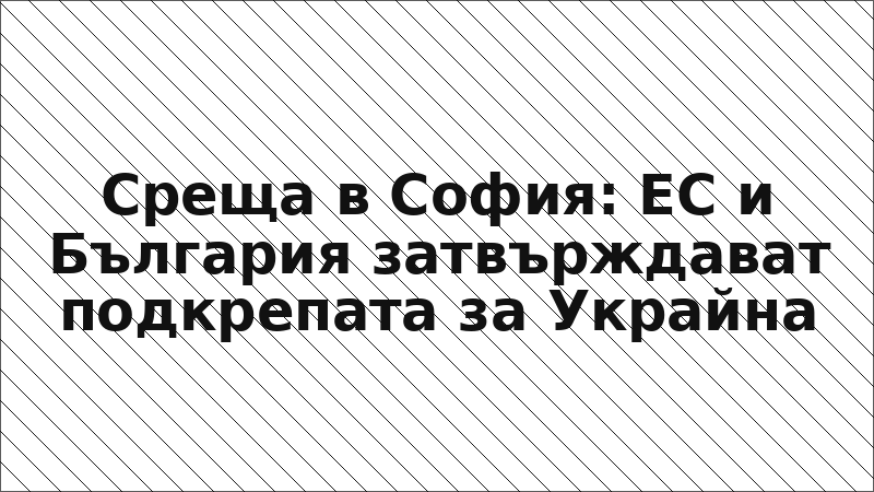 Среща в София: ЕС и България затвърждават подкрепата за Украйна