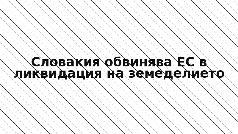 Словакия обвинява ЕС в ликвидация на земеделието