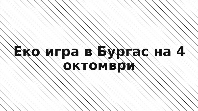 Еко игра в Бургас на 4 октомври