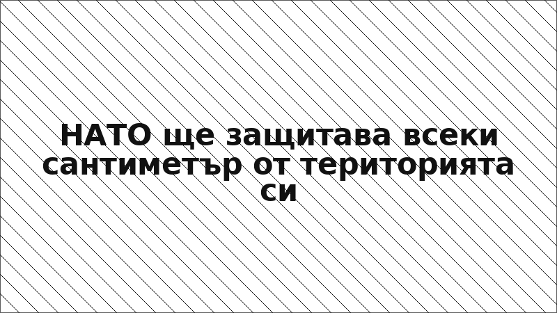 НАТО ще защитава всеки сантиметър от територията си