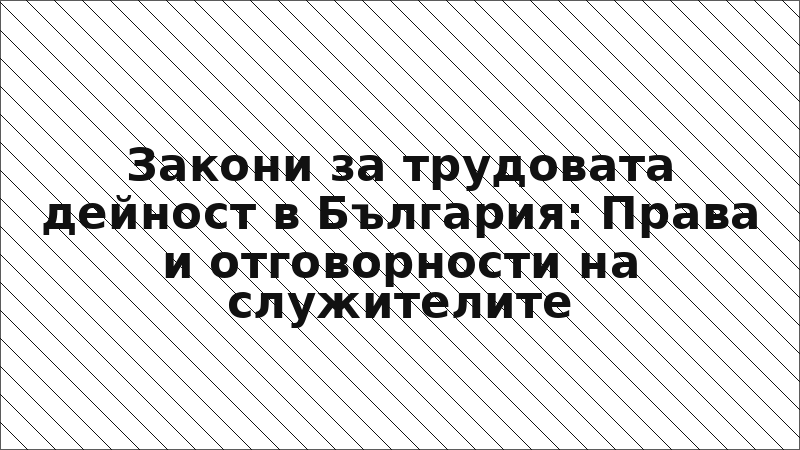 Закони за трудовата дейност в България: Права и отговорности на служителите
