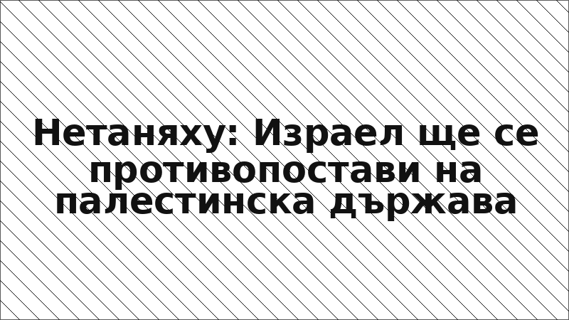 Нетаняху: Израел ще се противопостави на палестинска държава