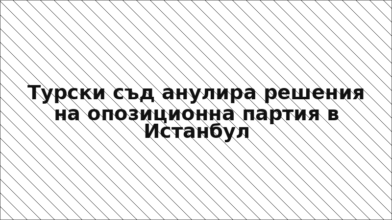 Турски съд анулира решения на опозиционна партия в Истанбул