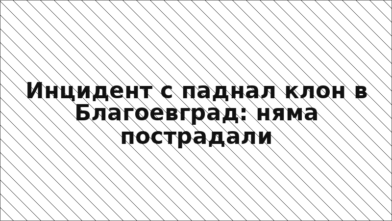 Инцидент с паднал клон в Благоевград: няма пострадали