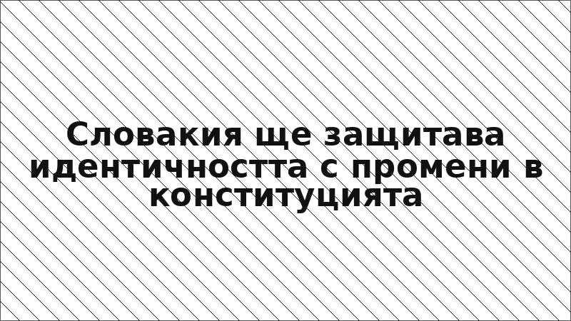 Словакия ще защитава идентичността с промени в конституцията