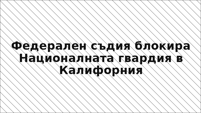 Федерален съдия блокира Националната гвардия в Калифорния