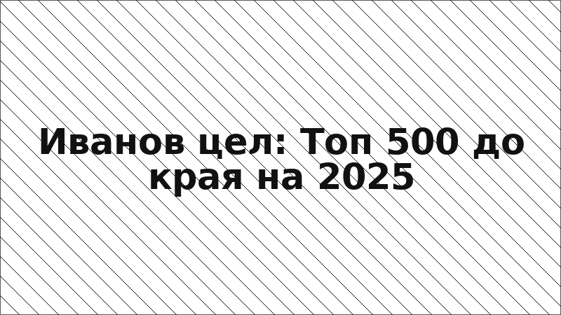 Иванов цел: Топ 500 до края на 2025