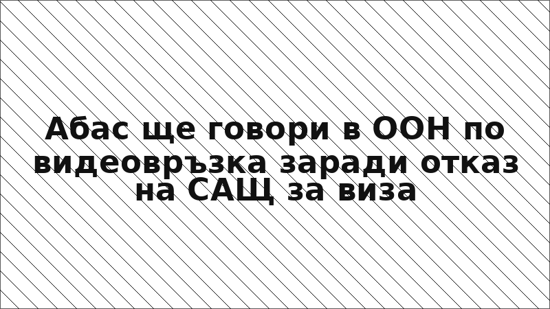 Абас ще говори в ООН по видеовръзка заради отказ на САЩ за виза