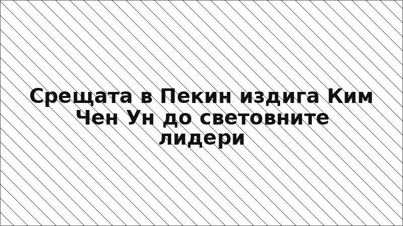 Срещата в Пекин издига Ким Чен Ун до световните лидери
