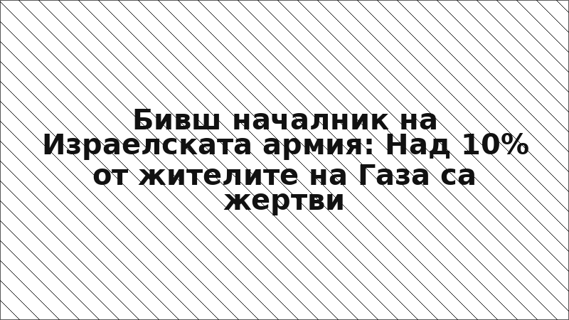 Бивш началник на Израелската армия: Над 10% от жителите на Газа са жертви