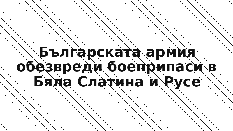Българската армия обезвреди боеприпаси в Бяла Слатина и Русе