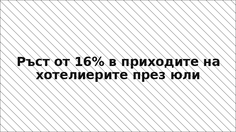 Ръст от 16% в приходите на хотелиерите през юли