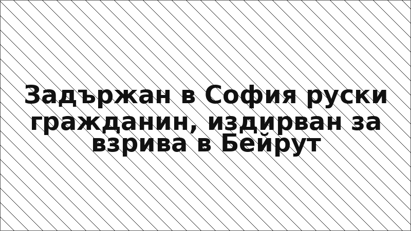 Задържан в София руски гражданин, издирван за взрива в Бейрут