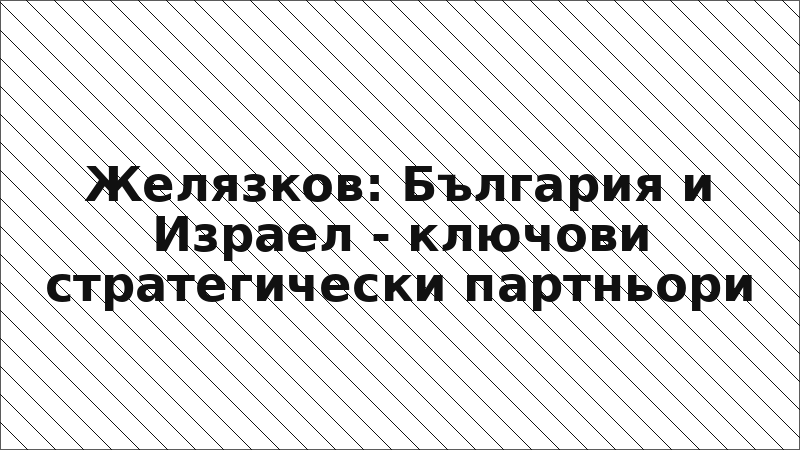 Желязков: България и Израел - ключови стратегически партньори