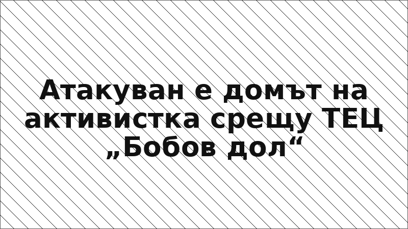Атакуван е домът на активистка срещу ТЕЦ „Бобов дол“