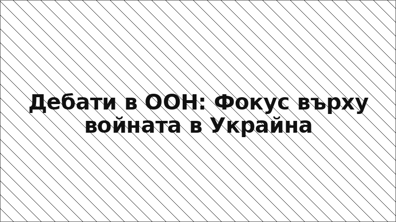 Дебати в ООН: Фокус върху войната в Украйна