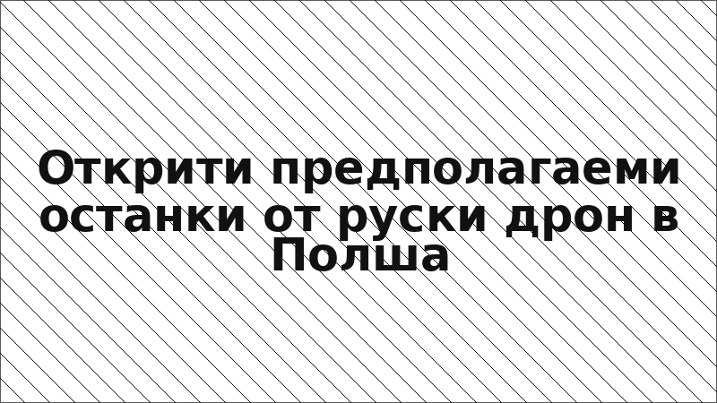 Открити предполагаеми останки от руски дрон в Полша
