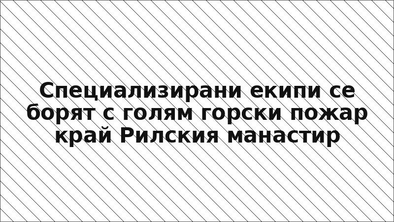 Специализирани екипи се борят с голям горски пожар край Рилския манастир