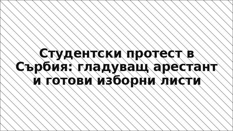 Студентски протест в Сърбия: гладуващ арестант и готови изборни листи