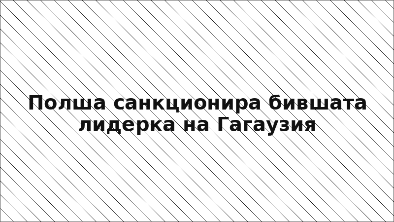 Полша санкционира бившата лидерка на Гагаузия