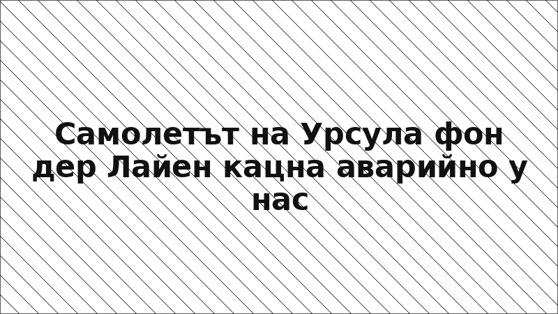 Самолетът на Урсула фон дер Лайен кацна аварийно у нас