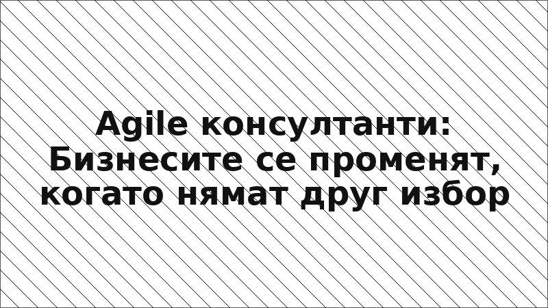 Agile консултанти: Бизнесите се променят, когато нямат друг избор