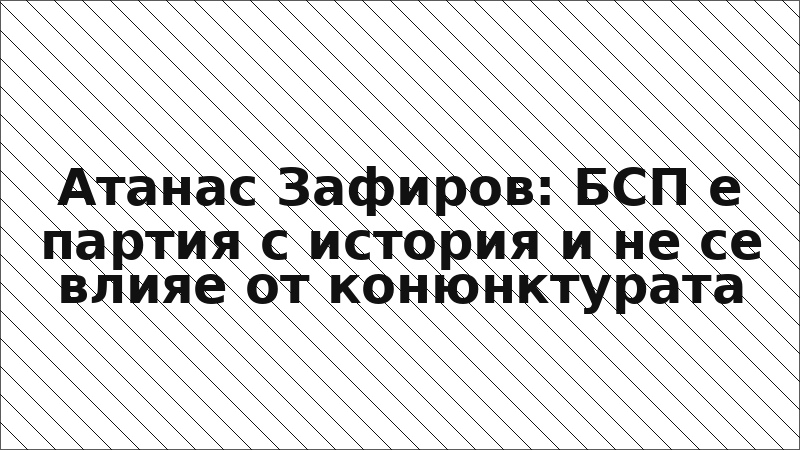 Атанас Зафиров: БСП е партия с история и не се влияе от конюнктурата