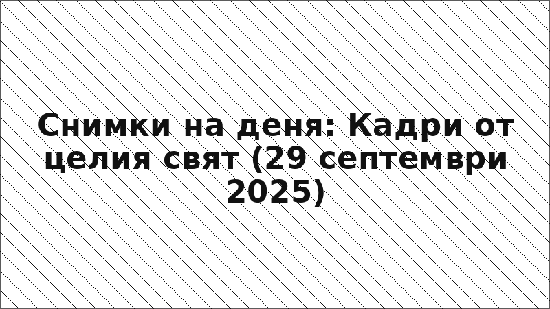 Снимки на деня: Кадри от целия свят (29 септември 2025)