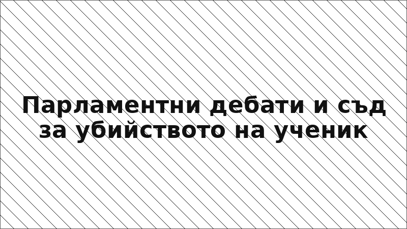 Парламентни дебати и съд за убийството на ученик