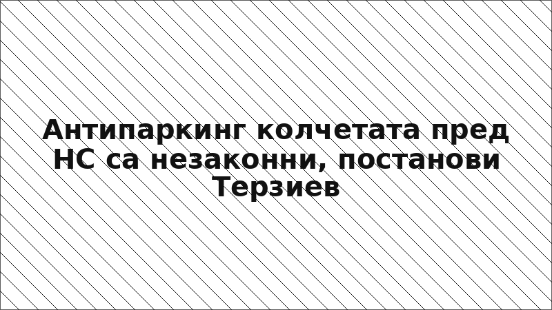 Антипаркинг колчетата пред НС са незаконни, постанови Терзиев