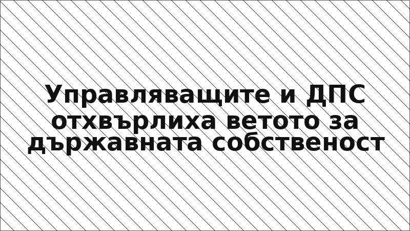 Управляващите и ДПС отхвърлиха ветото за държавната собственост