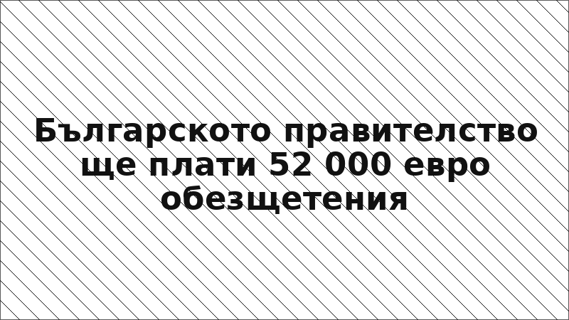 Българското правителство ще плати 52 000 евро обезщетения