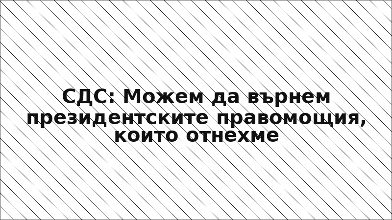 СДС: Можем да върнем президентските правомощия, които отнехме