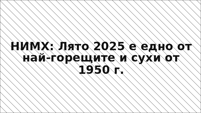 НИМХ: Лято 2025 е едно от най-горещите и сухи от 1950 г.