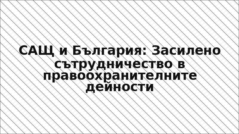 САЩ и България: Засилено сътрудничество в правоохранителните дейности