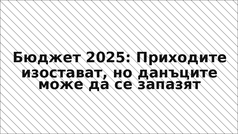 Бюджет 2025: Приходите изостават, но данъците може да се запазят