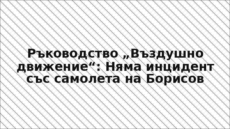 Ръководство „Въздушно движение“: Няма инцидент със самолета на Борисов