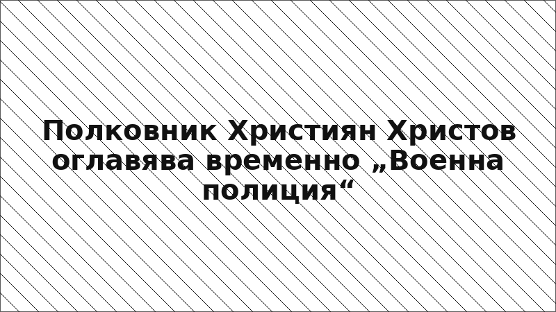 Полковник Християн Христов оглавява временно „Военна полиция“