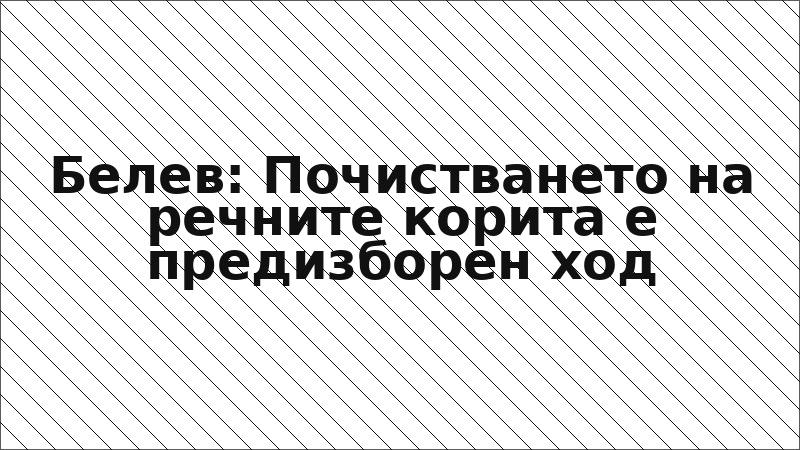 Белев: Почистването на речните корита е предизборен ход