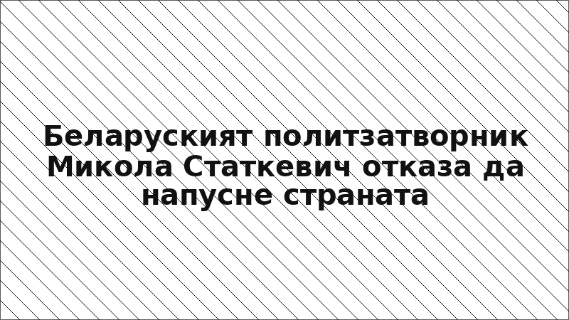 Беларуският политзатворник Микола Статкевич отказа да напусне страната