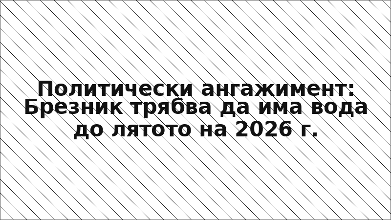 Политически ангажимент: Брезник трябва да има вода до лятото на 2026 г.