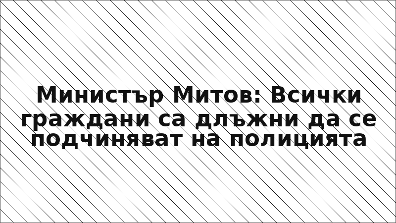 Министър Митов: Всички граждани са длъжни да се подчиняват на полицията