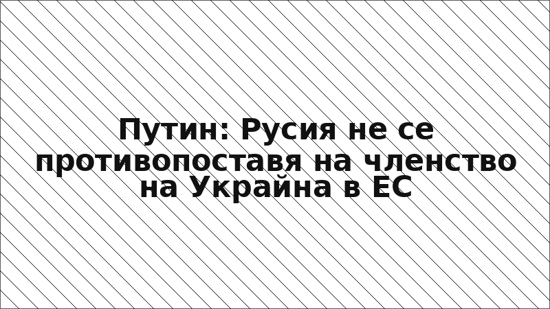 Путин: Русия не се противопоставя на членство на Украйна в ЕС