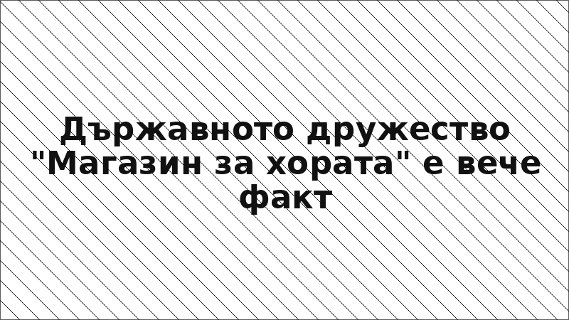 Държавното дружество "Магазин за хората" е вече факт
