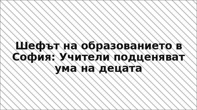 Шефът на образованието в София: Учители подценяват ума на децата