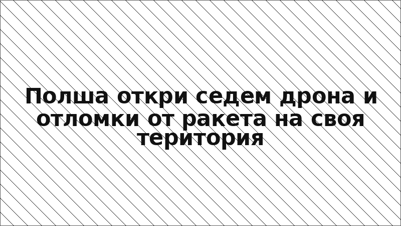 Полша откри седем дрона и отломки от ракета на своя територия