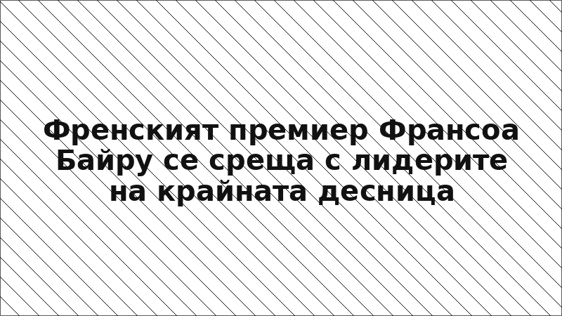 Френският премиер Франсоа Байру се среща с лидерите на крайната десница