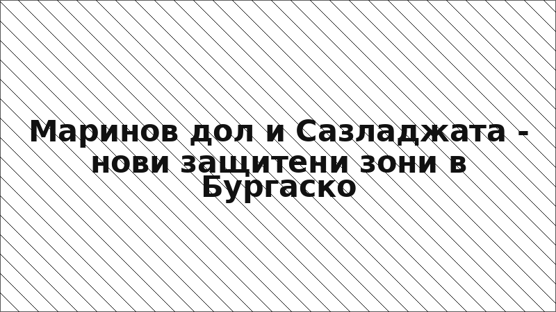 Маринов дол и Сазладжата - нови защитени зони в Бургаско