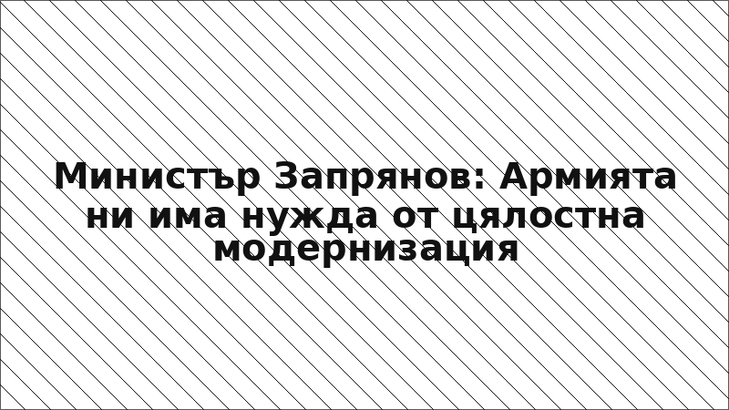 Министър Запрянов: Армията ни има нужда от цялостна модернизация