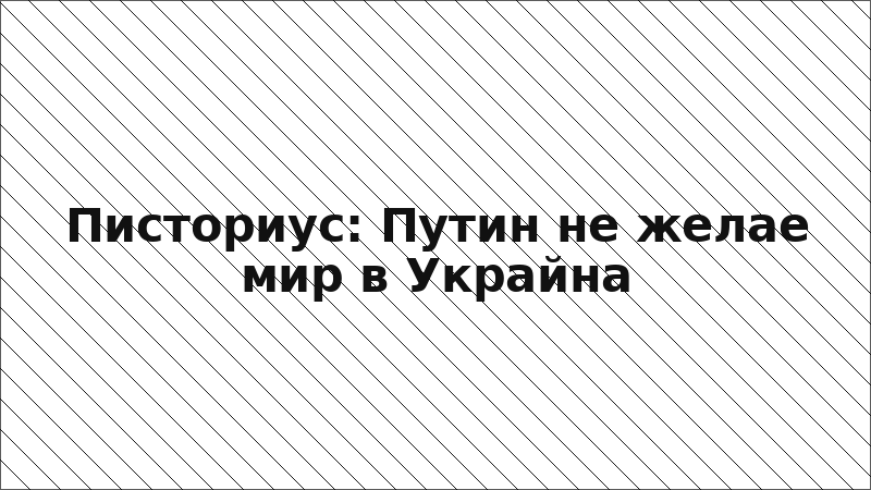 Писториус: Путин не желае мир в Украйна